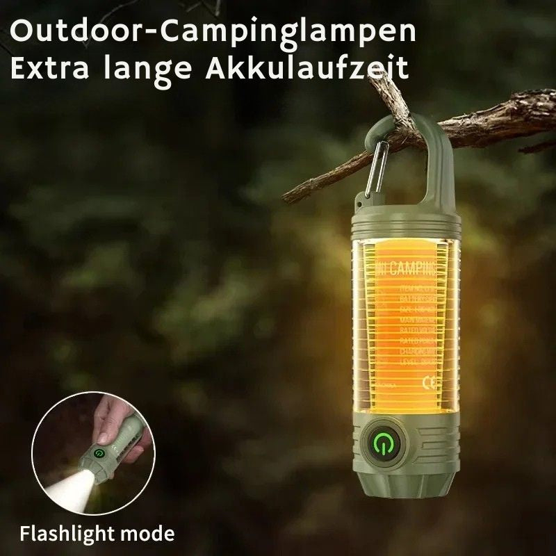 Wiederaufladbare LED Campinglampe – USB-C Outdoor Zeltlicht Wasserdicht
