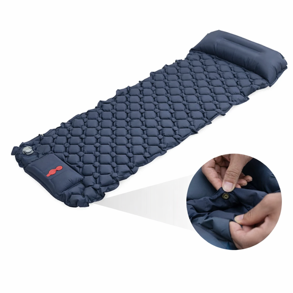 Selbstaufblasende Campingmatte mit Kissen – Ultraleichte Isomatte für Outdoor & Wandern