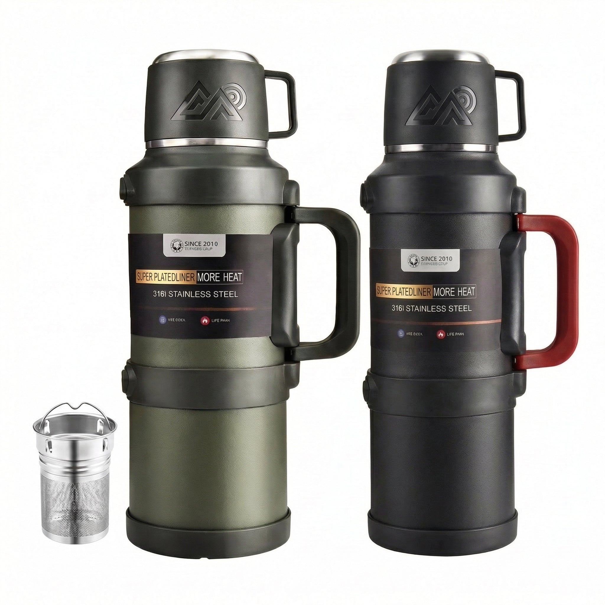 Große Edelstahl Thermoskanne 1,7-2L-2,5L-4L – Vakuumisoliert für Camping & Reisen